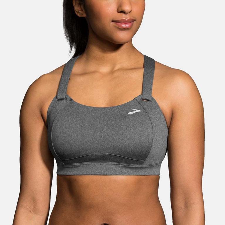 Brooks Womens Juno Sports Running Bra - Grey (260539-LIY)